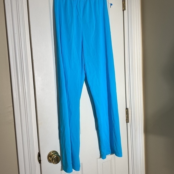 VINTAGE SHADOWLINE Sz 34  (Small) Turquoise Blue 100% Nylon Pajamas - Picture 6 of 6